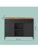 SONGMICS Aktenschrank Bravon in Braun-Schwarz - (B)110 x (H)76 x (T)40 cm