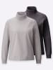 WITT WEIDEN Rollkragen-Shirt in steingrau + anthrazit