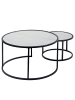 home24 home24 Couchtisch 2er-Set aus Metall in Schwarz - 45 cm in Silber / Schwarz