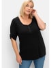 sheego Henleyshirt in schwarz