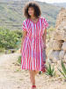 sheego Jersey-Kleid in weiß-rot-gestreift