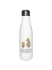 Mr. & Mrs. Panda Edelstahl Trinkflasche Bären mit Hut mit Spruch in Weiß