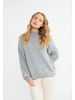 RISA Damen Strickpullover in grau melange