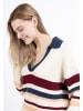 DreiMaster Maritim Damen Strickpullover in Wollweiss Mehrfarbig