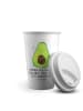 Mr. & Mrs. Panda To Go Becher Avocado Glücklich mit Spruch in Weiß