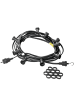 SATISFIRE Garten Party Lichterkette Illu 60x LED Edison Filament Glühbirne 40m schwarz