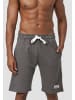 EGOMAXX Sweat Shorts Kurze Baggy Sport Hose mit Tunnelzug Logo in Grau