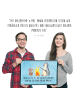 Mr. & Mrs. Panda Fussmatte Pinguin Lagerfeuer mit Spruch in Eisblau