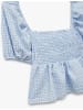 KOTON BLUSE SS in Blau Karomuster