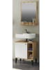 Furn.Design Badmöbel-Set 2-teilig weiß, Evoke Eiche, Badkombination, 60 cm