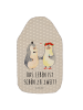 Mr. & Mrs. Panda Wärmekissen Pinguin Heirat mit Spruch in Grau Pastell