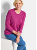 GOLDNER Strickpullover Baumwollpullover mit Zick-Zack-Muster in beere