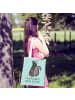 Mr. & Mrs. Panda Tote Bag Stinktier Sitzen mit Spruch in Türkis Pastell