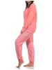 NORMANN Frottee Pyjama Bündchen Herz Tupfen Streifen - 59511 in Rosa