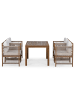 home24 Dining-Loungeset Bayton 5-teilig Typ F in Braun / Beige