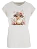 F4NT4STIC Extended Shoulder T-Shirt Süßes Oster Küken mit Hut in Whitesand