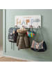 relaxdays Kindergarderobe "Tiere" in Weiß/ Orange - (B)40 x (H)20 x (T)5,5 cm