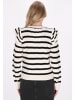 DreiMaster Damen Pullover in Schwarz Weiss Streifen