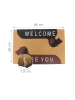 relaxdays Fußmatte "Welcome" in Natur/ Schwarz - 80 x 50 cm