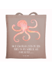 Mr. & Mrs. Panda Stofftasche Tintenfisch mit Spruch in Braun Pastell