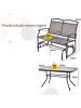 COSTWAY 2-Sitzer Schaukelbank mit Tisch in Braun