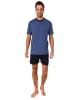 NORMANN Shorty Pyjama kurzarm Rundhalsschnitt - 65114 in marine
