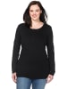 sheego Langarmshirt in schwarz