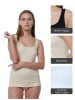 Yenita® Seamless Unterhemd - Top 4er Set Tank Top in Mix (2xschwarz/weiss/haut)