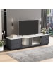 ABRIHOME Grauer TV-Schrank 160×40×44,5 cm mit Marmorplatte und Stauraum