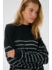 Kaffe Strickpullover KAlizz Loose fit in Black / Silver Stripe