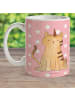Mr. & Mrs. Panda Kaffeetasse Einhorn Katze ohne Spruch in Rot Pastell