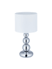 relaxdays Tischlampe in Silber/ Weiß - (H)50 x Ø25 cm