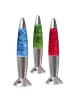 SATISFIRE Rocket Lampe GLITTER RGB Lavalampe H: 36cm in silber