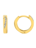 Adeliás Damen Ohrringe – Klappcreole aus 333 Gold mit Zirkonia in gold