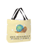 Mr. & Mrs. Panda Shopping Bag Schnecke Sir mit Spruch in Gelb Pastell