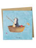 Mr. & Mrs. Panda Deluxe Karte Pinguin Angelboot ohne Spruch in Eisblau