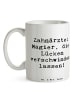 Mr. & Mrs. Panda Kaffeebecher Spruch Zahnarzt Magier mit Spruch in Weiß