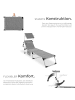 tectake klappbare Aluminium Sonnenliege, 220 x 60,5 x 34 cm, mit Seitentasche