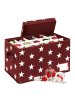 relaxdays Weihnachtskugel-Aufbewahrungsbox "Sterne" in Rot - (B)42,5 x (H)26,5 x (T)26 cm