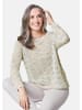 GOLDNER Effektvoller locker gestrickter Bändchengarnpullover in weiß