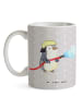 Mr. & Mrs. Panda Geschenktasse Feuerwehrmann Herz ohne Spruch in Grau Pastell