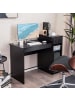 COSTWAY Schreibtisch mit Schublade in Schwarz