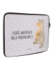 Mr. & Mrs. Panda Notebook Tasche Otter Bauch mit Spruch in Grau Pastell