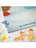 Mr. & Mrs. Panda Handtuch Nachtfalter Schneemann Design mit Spruch in Eisblau