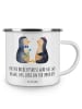 Mr. & Mrs. Panda Camping Emaille Tasse Hochzeitsreise Ewige Lieb... in Weiß