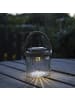 MARELIDA LED Solar Glas Windlicht in transparent - H: 11,5cm