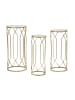 Mauro Ferretti Set aus 3 runden, goldfarbenen Metalltischen, Ø cm 32x71-28x65-23x61