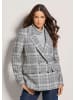 MADELEINE Langer Karo-Blazer mit langem Revers in bleigrau / steingrau / kariert