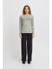 ICHI Strickpullover IHMACON LS8 20122189 moderner Strickpullover mit Schriftzug in Grau