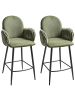 Beliani 2-tlg Barhocker AMITY in Grün/Schwarz
